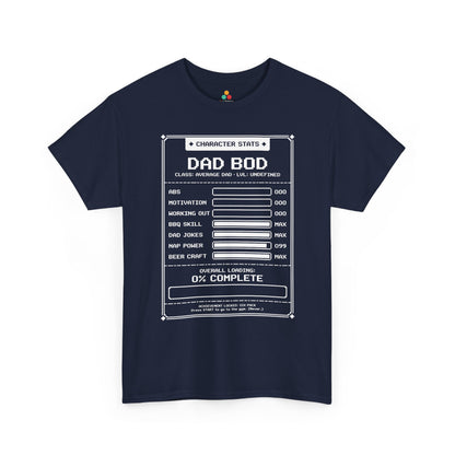 TEEZOCA dad bod loading shirt Unisex T-shirt with RPG menu artwork for a funny Father’s Day gift.
