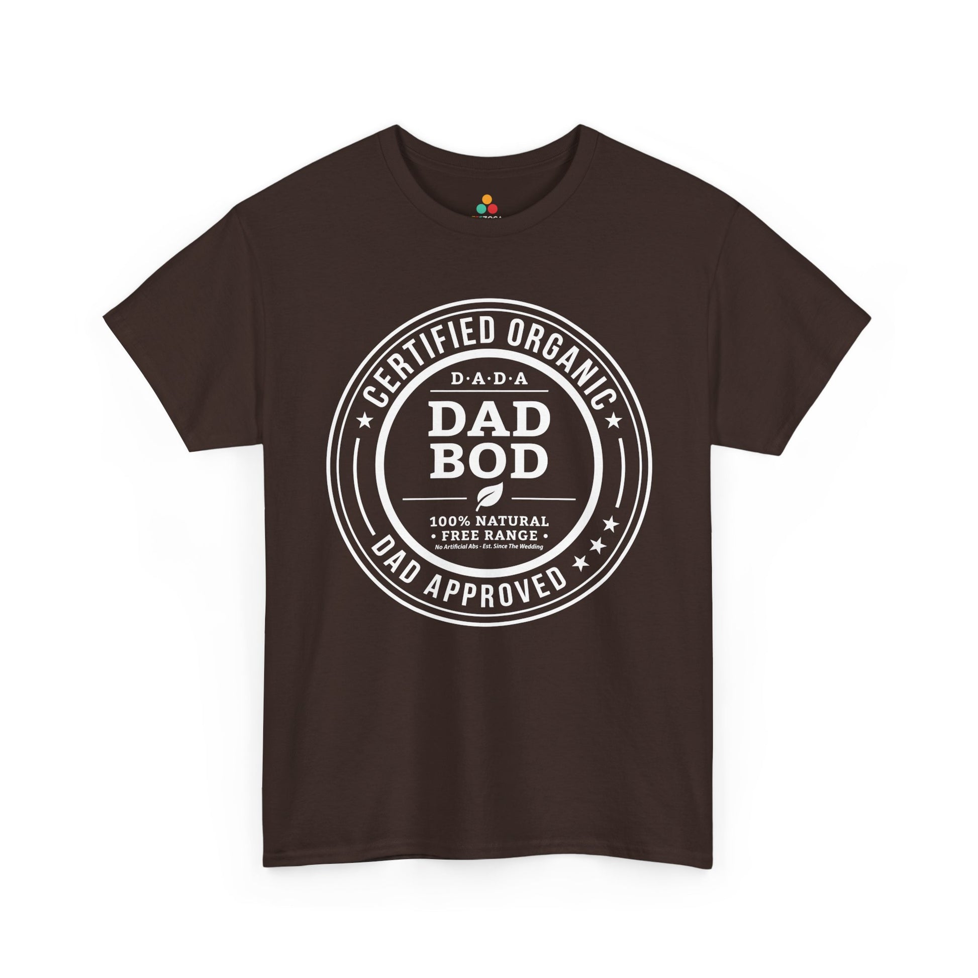TEEZOCA dad bod shirt t-shirt featuring 100 percent natural dad bod stamp humor.
