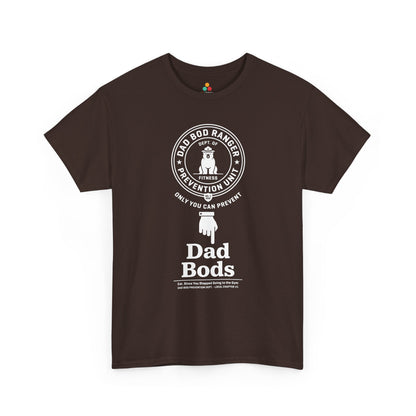 TEEZOCA dad bod shirt t-shirt featuring No. 1 Dad shield artwork and dad bod prevention unit humor.
