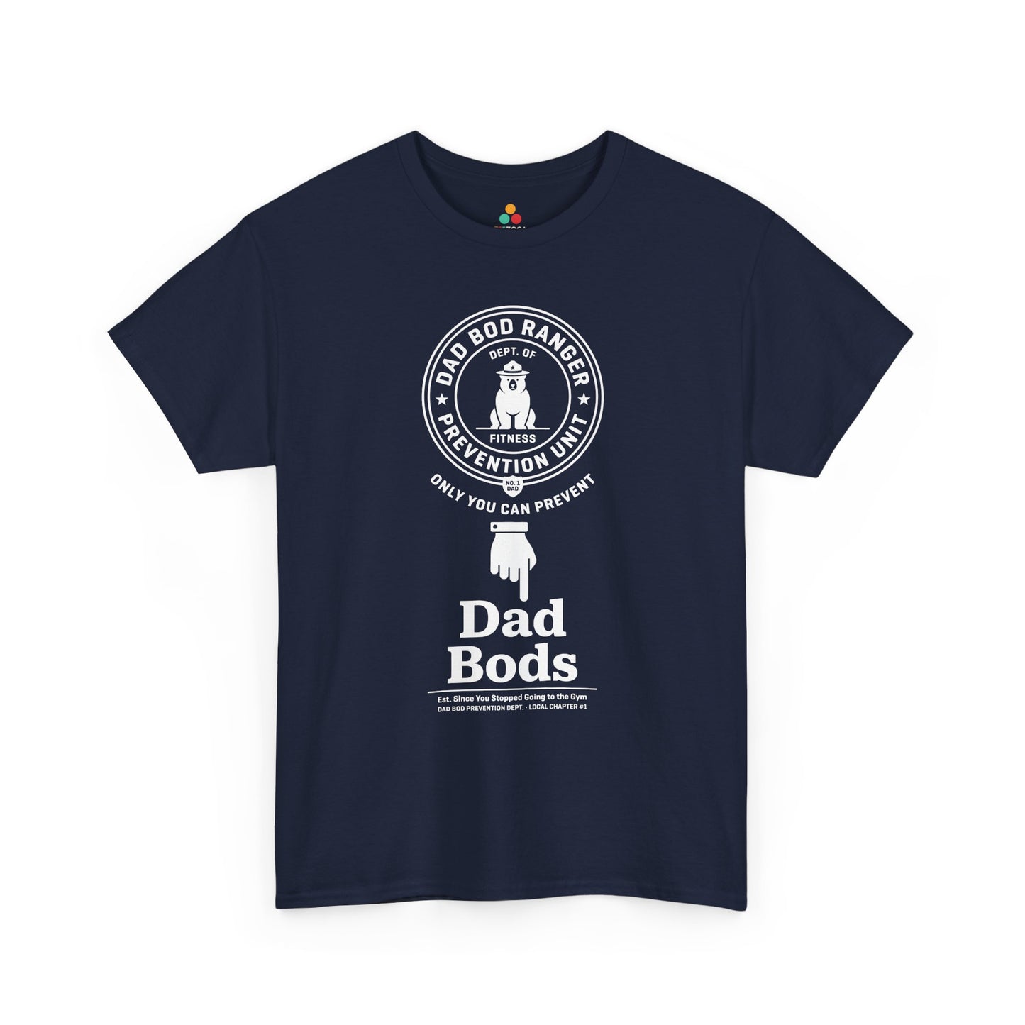 TEEZOCA dad bod t shirt with Prevention Unit graphic and Est. Since You Stopped Going to the Gym joke.
