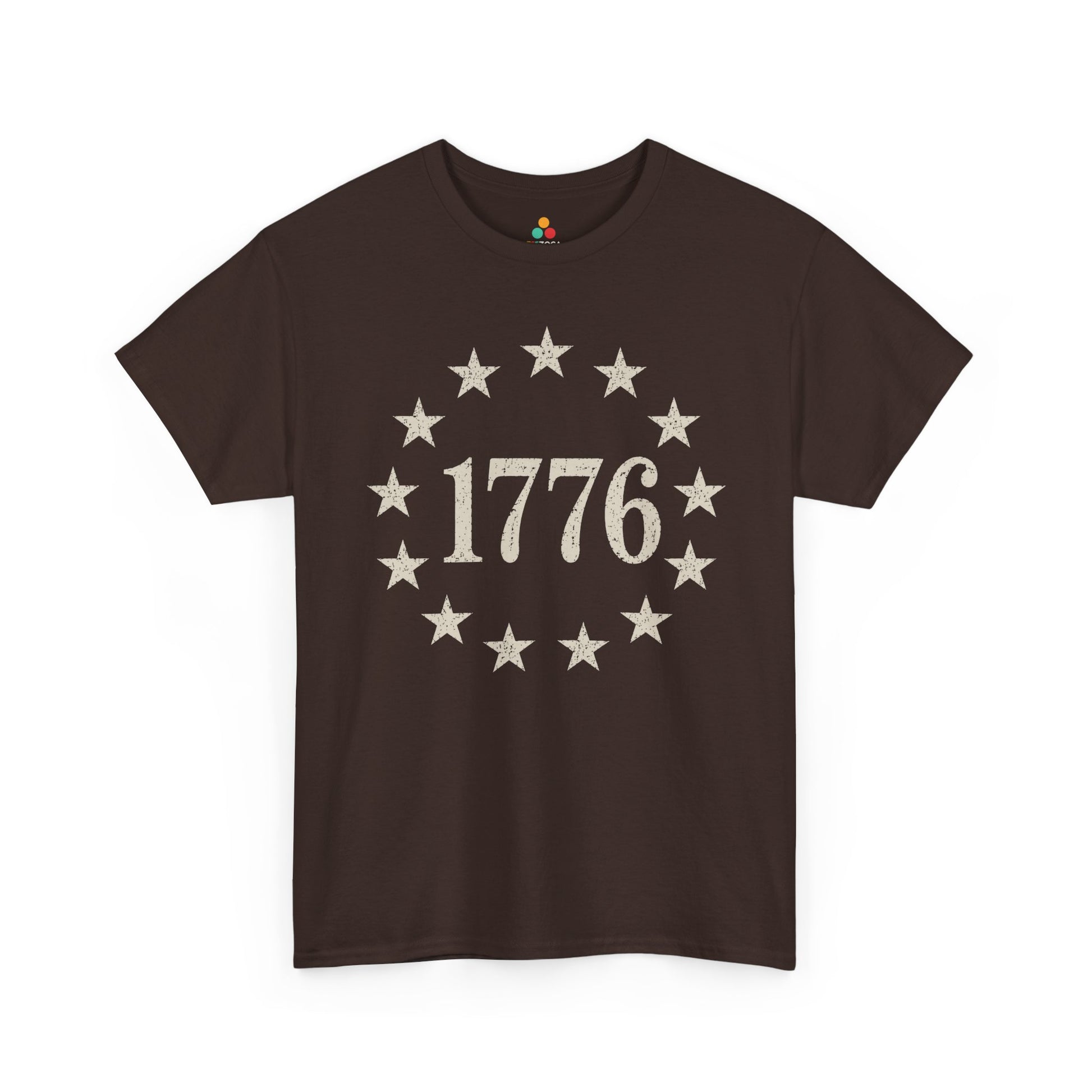 TEEZOCA declaration of independence shirt T-shirt with distressed colonial numbers and original colonies symbolism.

