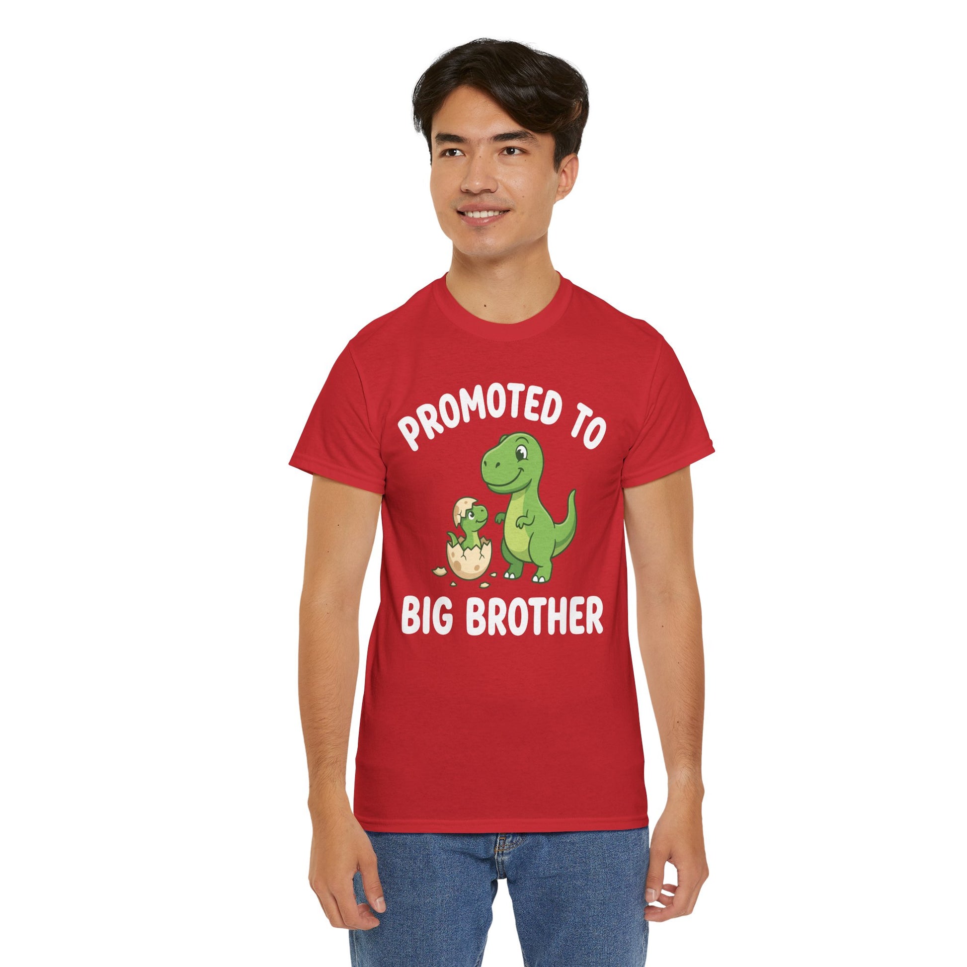 Promoted to Big Brother Dinosaur Funny Announcement Unisex T-shirt | TEEZOCA 