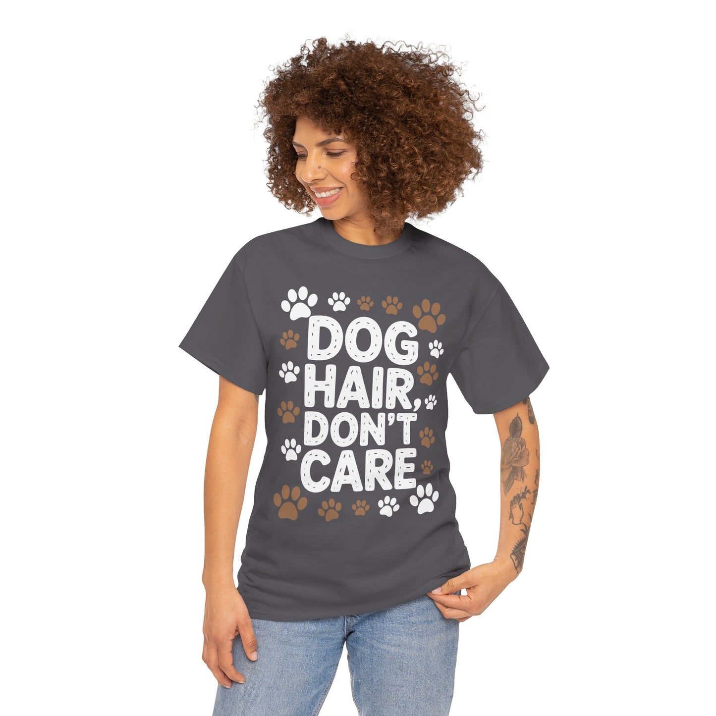 Dog Hair Don’t Care Funny Dog Lover Unisex T-shirt | TEEZOCA 
