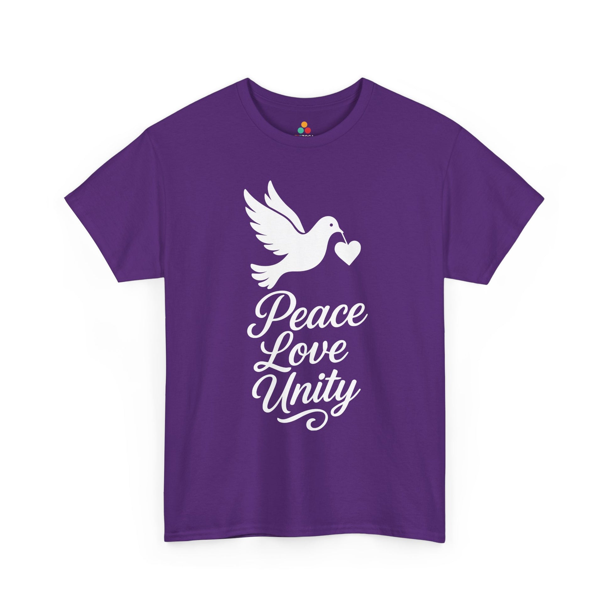 TEEZOCA dove heart peace symbol Unisex T-shirt for kindness movement Peace Love Unity Unisex T-shirt for Unity Day Kindness Awareness | TEEZOCA 