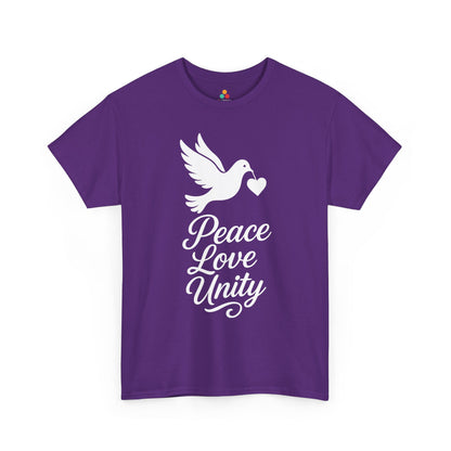 TEEZOCA dove heart peace symbol Unisex T-shirt for kindness movement Peace Love Unity Unisex T-shirt for Unity Day Kindness Awareness | TEEZOCA 