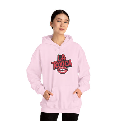 TEEZOCA edgy typography lips design Unisex Heavy Blend Hoodie streetwear vibe