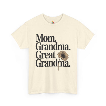 Mom Grandma Great Grandma Women's T-shirt Sunflower Mother's Day Gift | TEEZOCA 