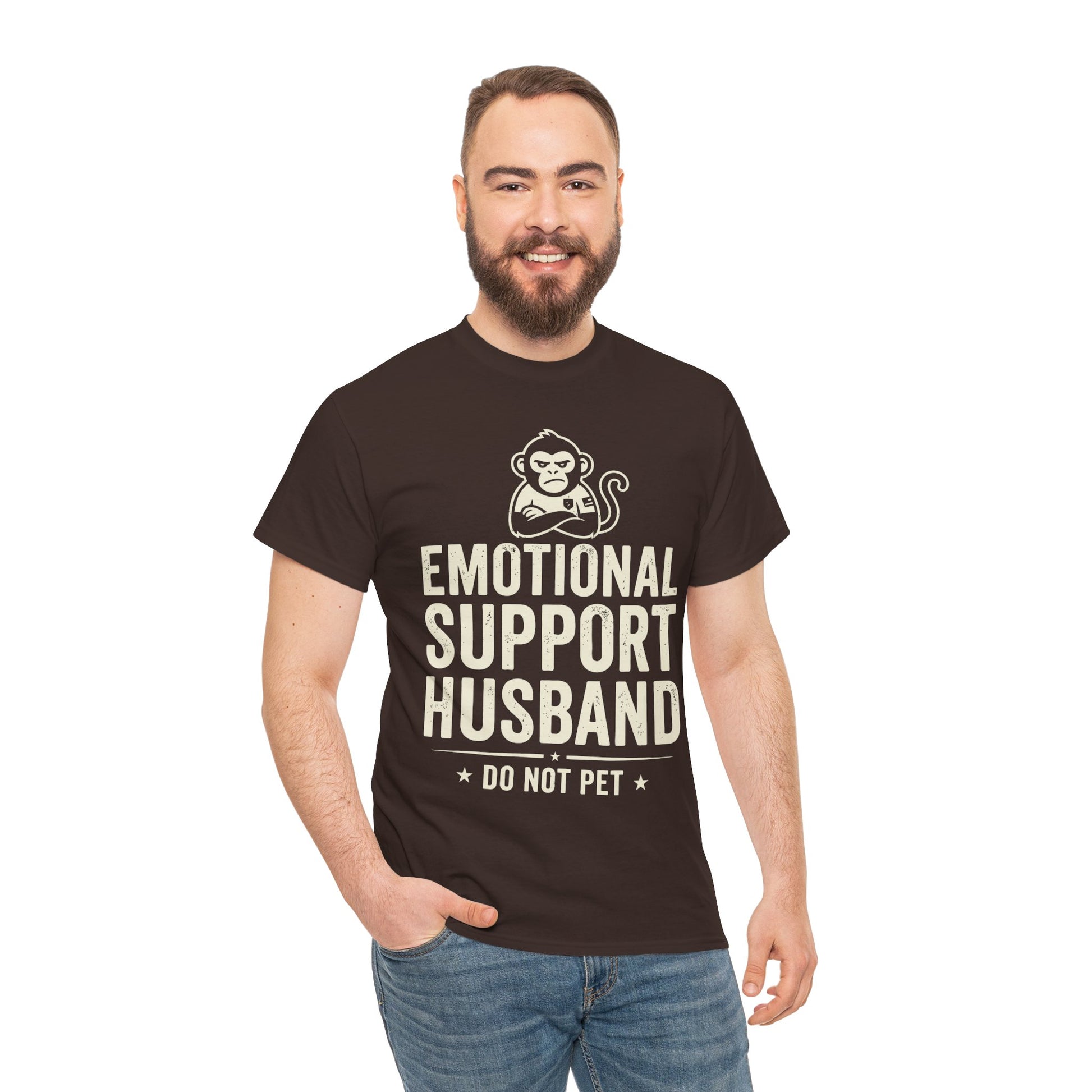 Emotional Support Husband Do Not Pet Funny Husband Unisex T-shirt | TEEZOCA 
