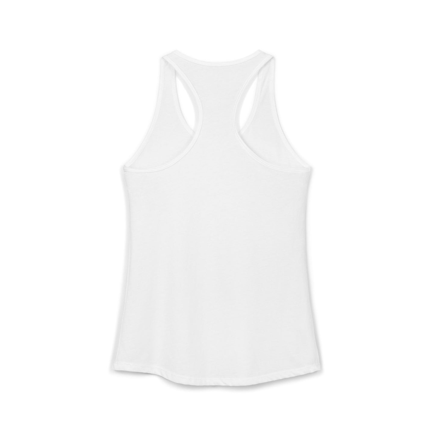 TEEZOCA empowering women’s tank top with retro superhero design White tank top on a white background