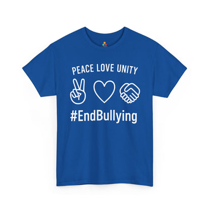 TEEZOCA end bullying graphic Unisex T-shirt unity awareness style Peace Love Unity Unisex T-shirt for Unity Day Anti-Bullying Awareness | TEEZOCA 