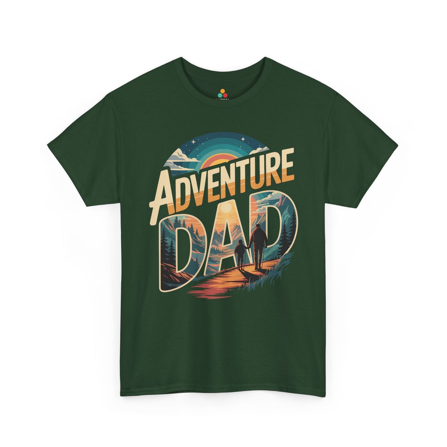 TEEZOCA father and child mountain scene Unisex T-shirt Adventure Dad Hiking Sunset Graphic Unisex T-shirt | TEEZOCA 