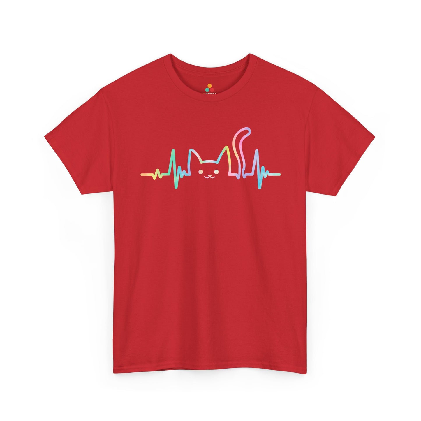 Cat Heartbeat Line Unisex T-shirt Cute Pet Lover Graphic | TEEZOCA 