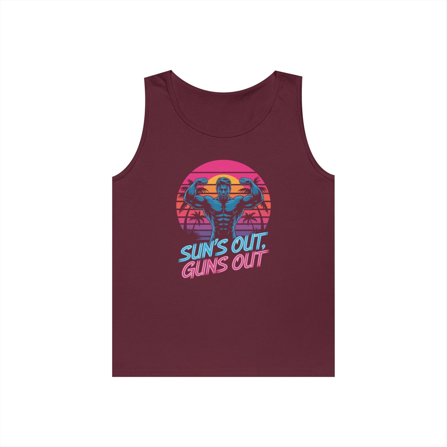 Sun’s Out Guns Out Unisex Tank Top for Retro Gym Energy and Bold Style | TEEZOCA 