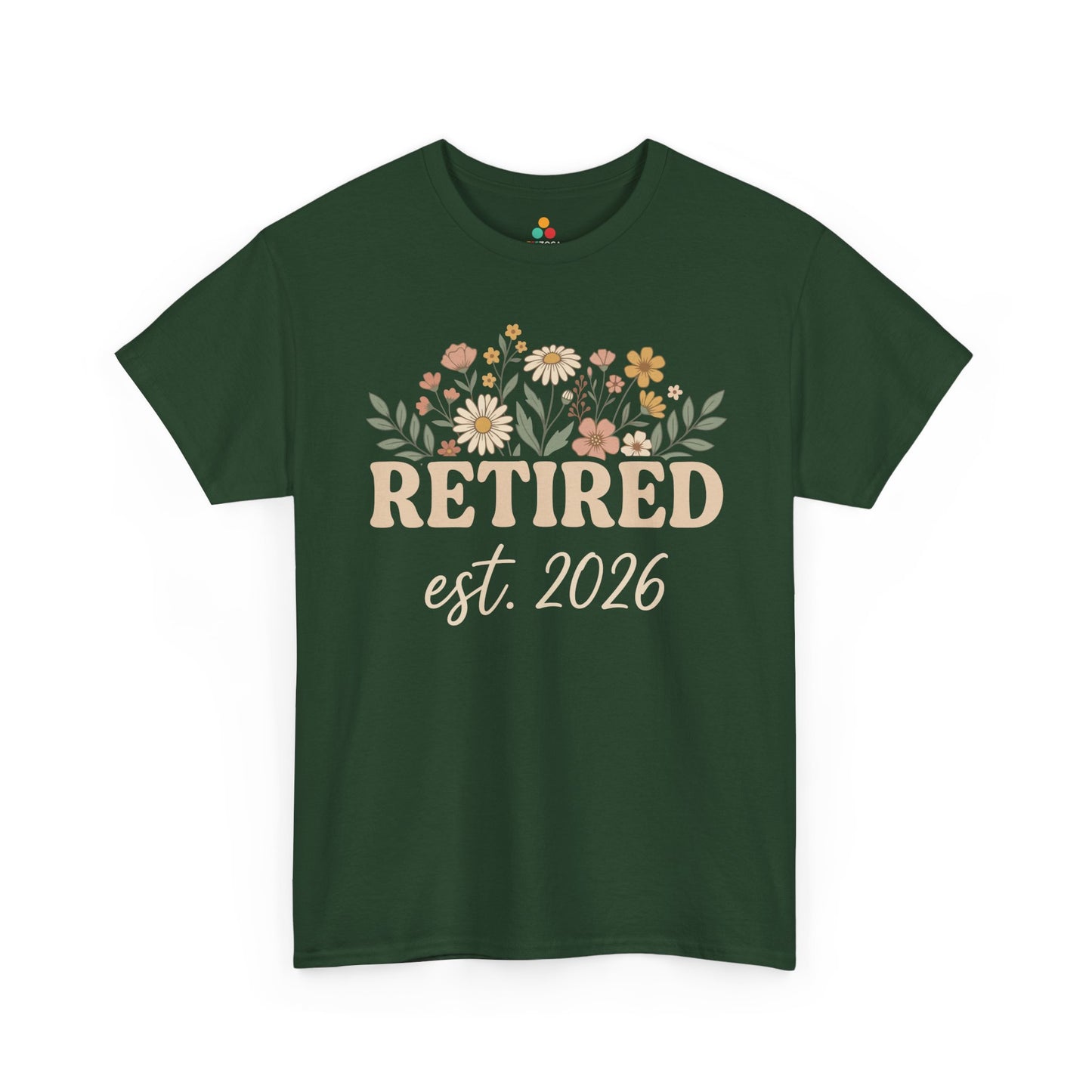 Retired Est 2026 Floral Unisex T-shirt Aesthetic Retirement Gift Shirt | TEEZOCA 