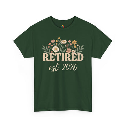 Retired Est 2026 Floral Unisex T-shirt Aesthetic Retirement Gift Shirt | TEEZOCA 