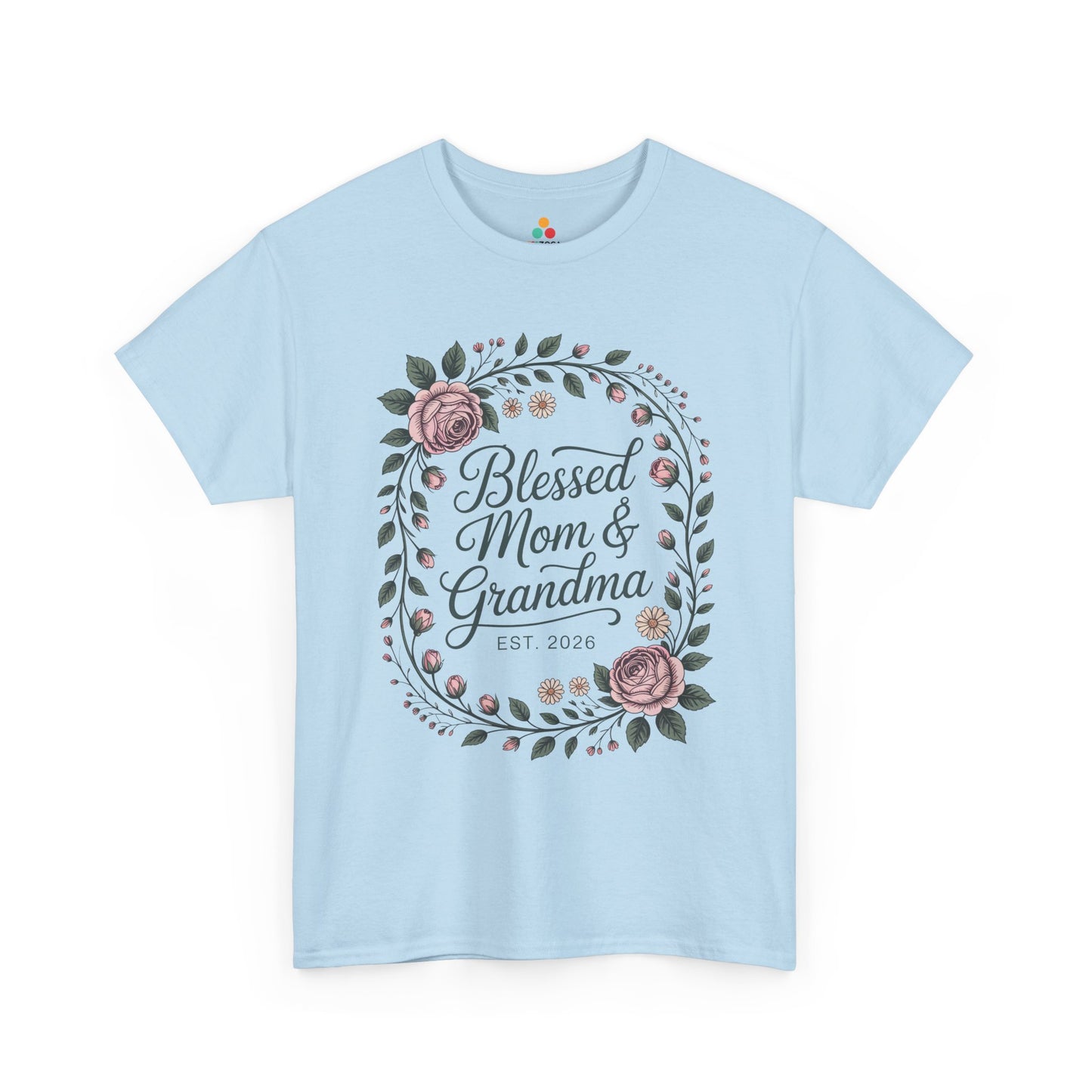 Blessed Mom & Grandma Women's T-shirt Mother's Day Gift Floral | TEEZOCA 