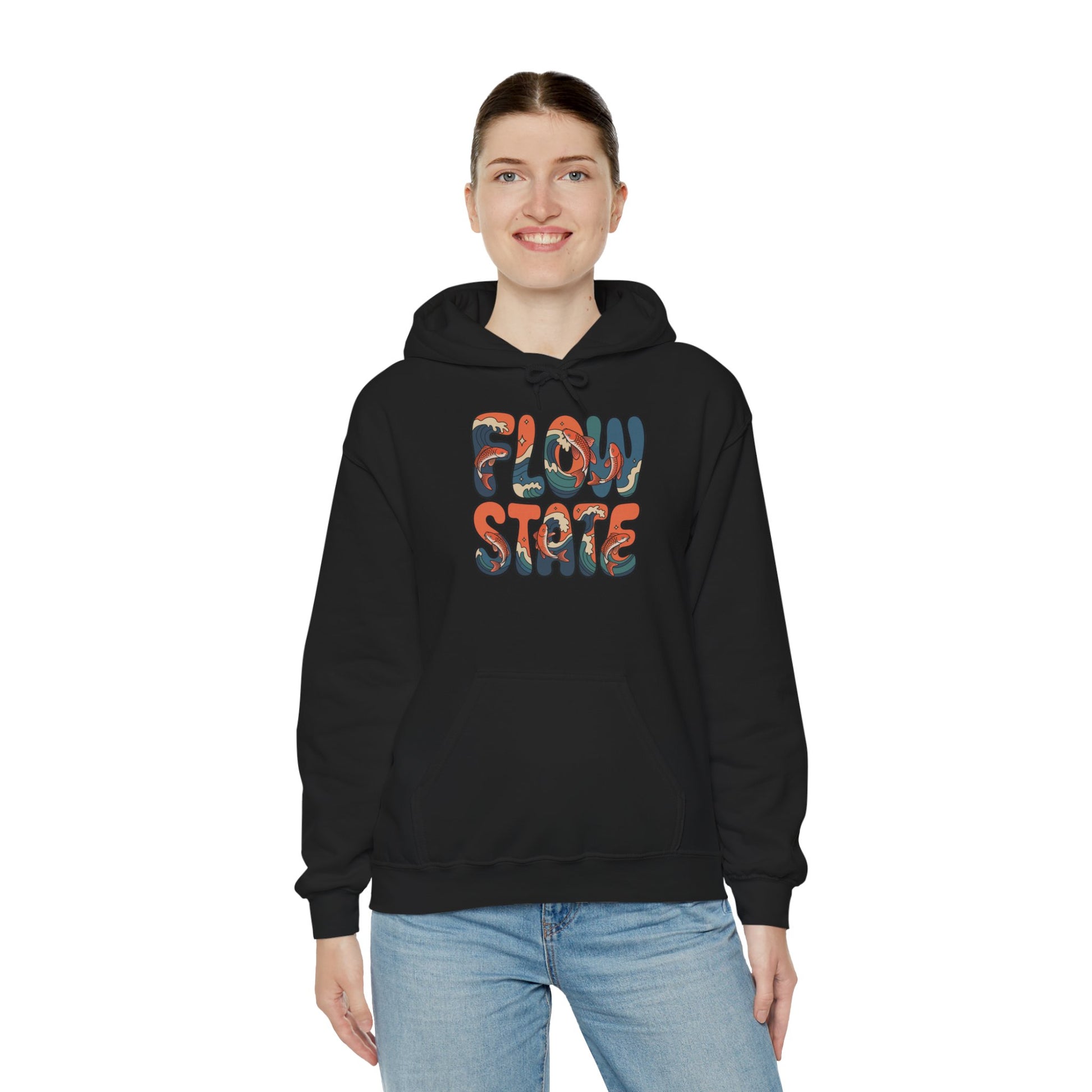 TEEZOCA flow state artistic koi Unisex Heavy Blend Hoodie