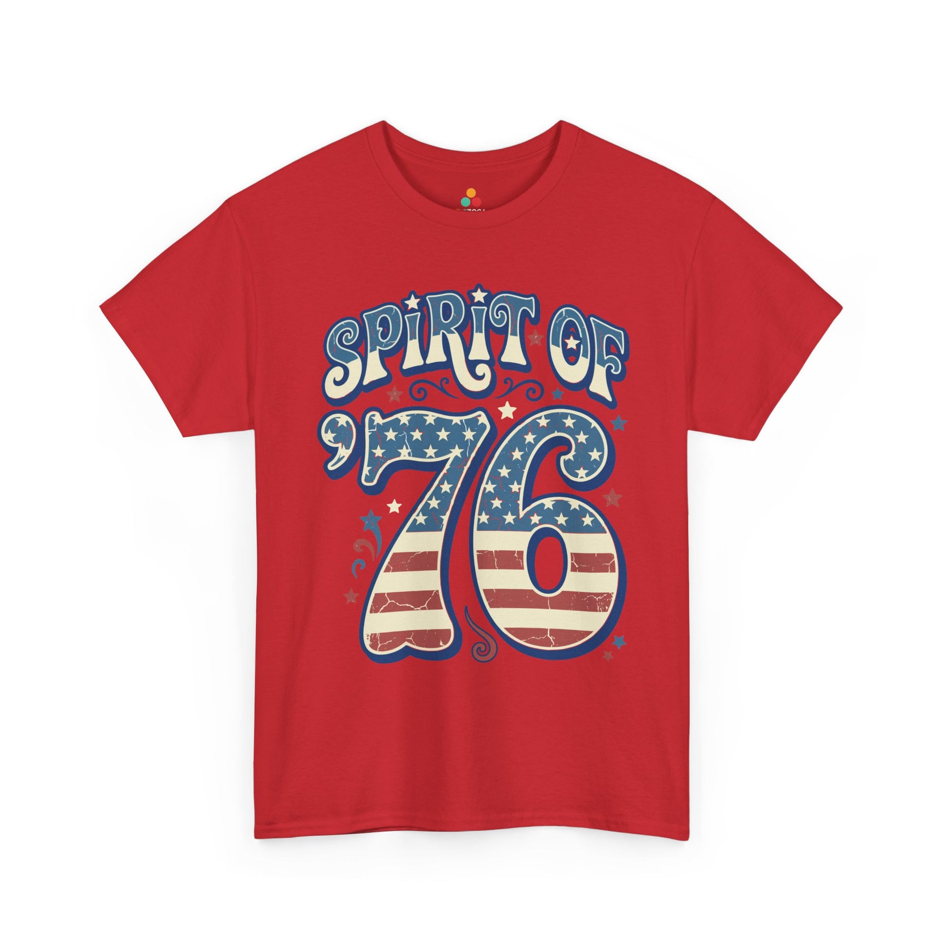 TEEZOCA founding fathers shirt T-shirt with Spirit of 1776 styling, cream accents, red details, and American spirit design.
