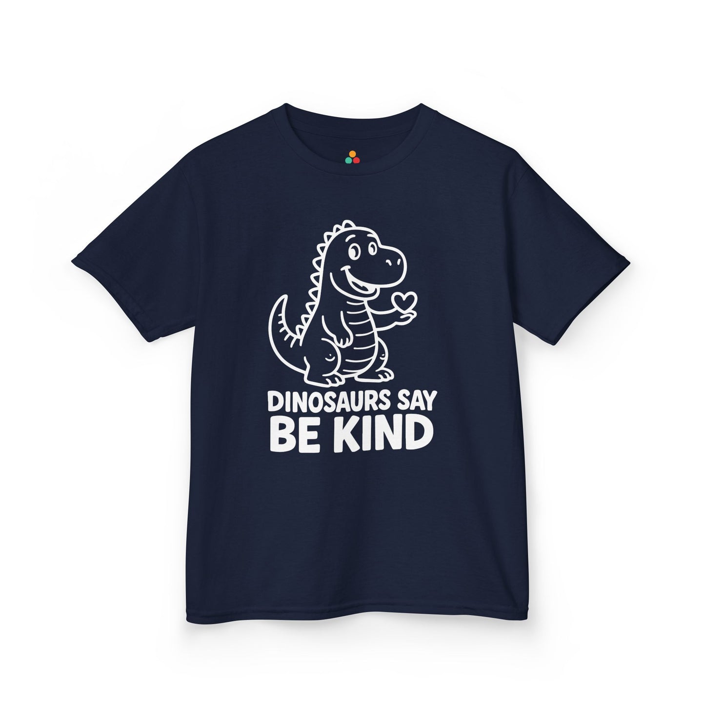 TEEZOCA friendly dinosaur anti-bullying message Kids T-shirt Dinosaurs Say Be Kind Orange Unity Day Kids T-shirt | TEEZOCA 