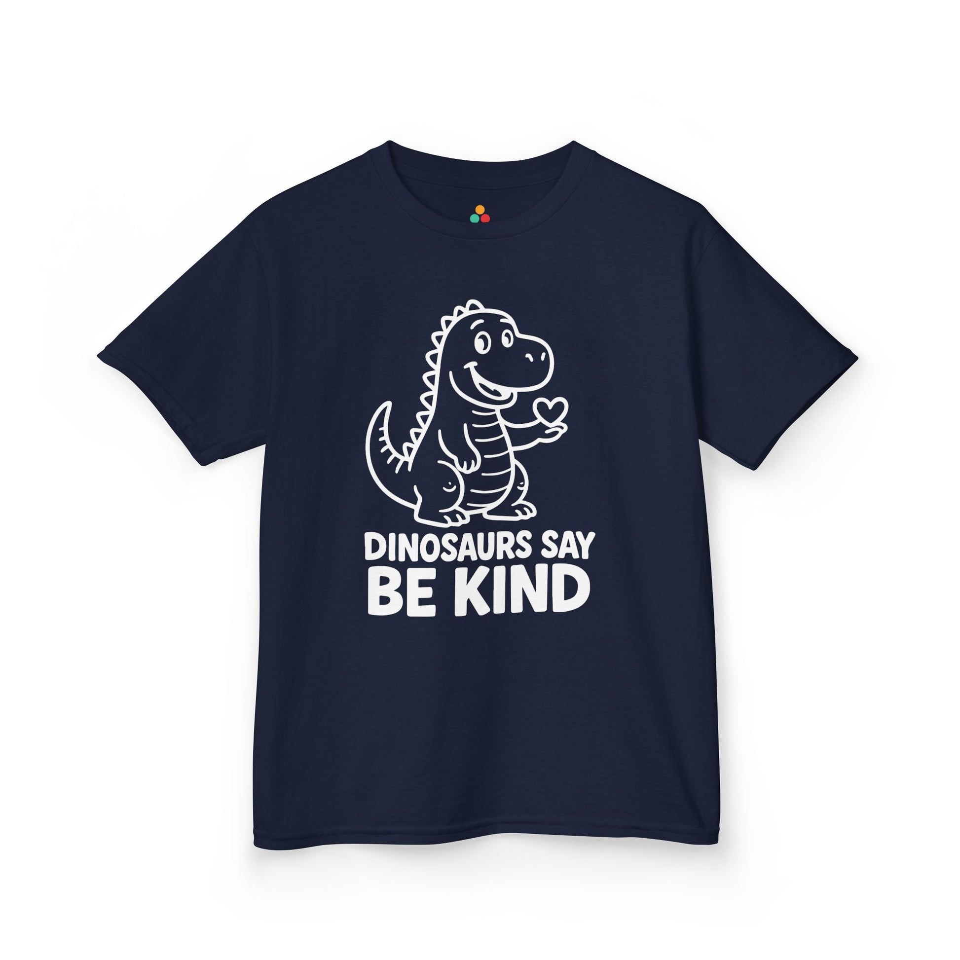 TEEZOCA friendly dinosaur anti-bullying message Kids T-shirt Dinosaurs Say Be Kind Orange Unity Day Kids T-shirt | TEEZOCA 