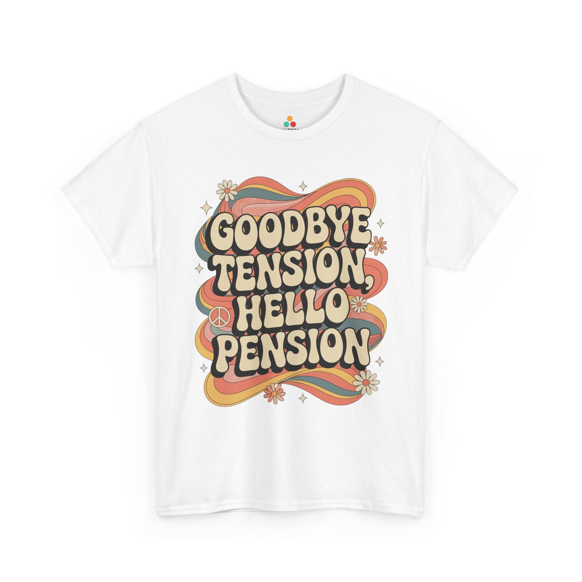 Goodbye Tension Hello Pension Unisex T-shirt – Retro Retirement Vibes | TEEZOCA 