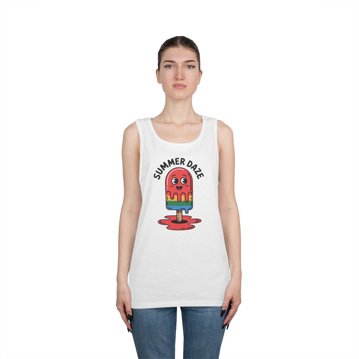 TEEZOCA fun graphic Unisex Tank Top designed for warm weather style Cute Popsicle Unisex Tank Top – Summer Treat Graphic Casual Streetwear | TEEZOCA 