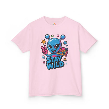 TEEZOCA fun sci-fi character graphic Kids T-shirt Stay Wild Alien Boombox Graphic Kids T-shirt | TEEZOCA 