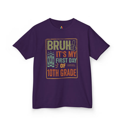 TEEZOCA funny 10th grade sophomore Kids T-shirt Bruh It’s My First Day of 10th Grade Funny Kids T-shirt | TEEZOCA 
