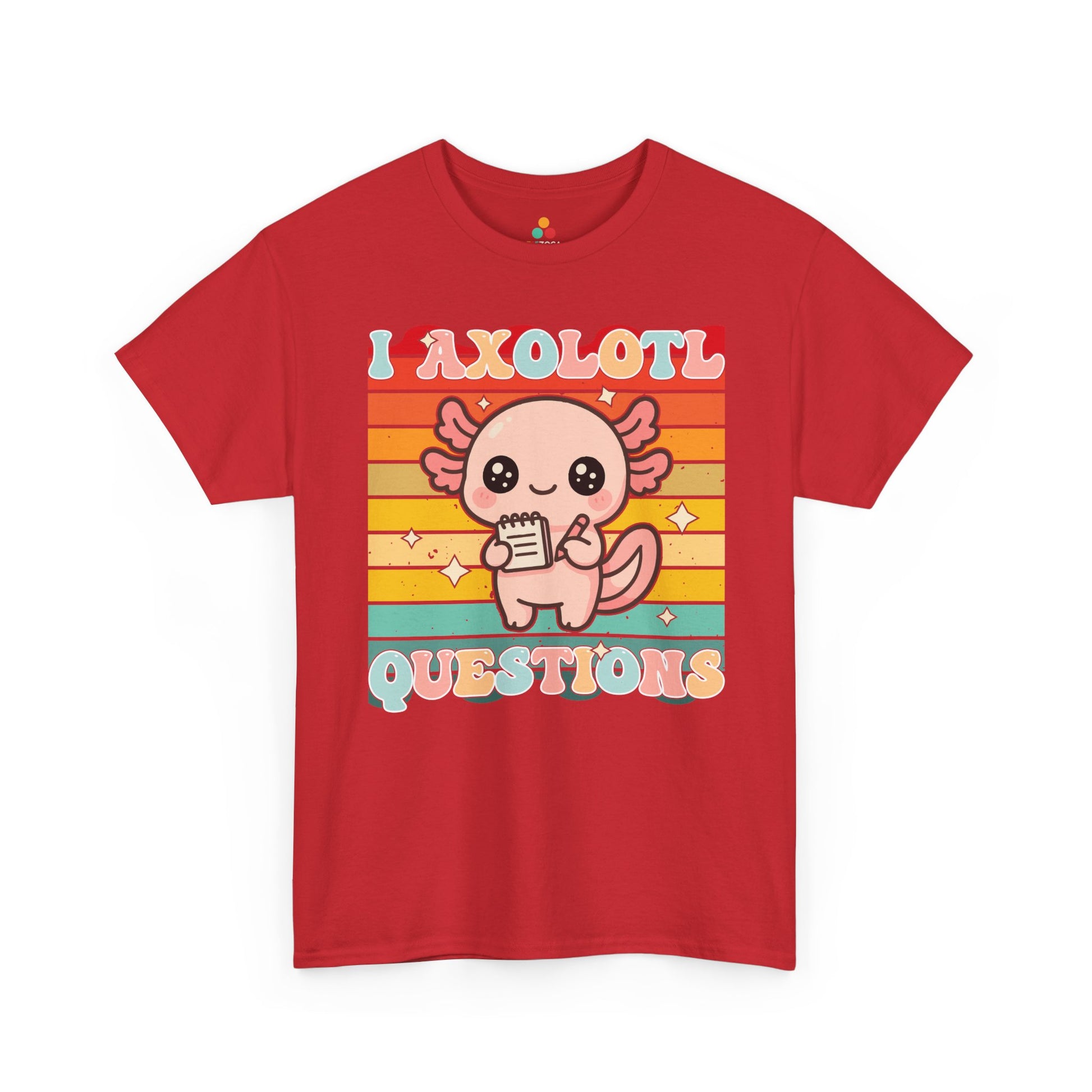 TEEZOCA funny axolotl quote Unisex T-shirt for students I Axolotl Questions Retro Cute Kawaii Axolotl Unisex T-shirt | TEEZOCA 