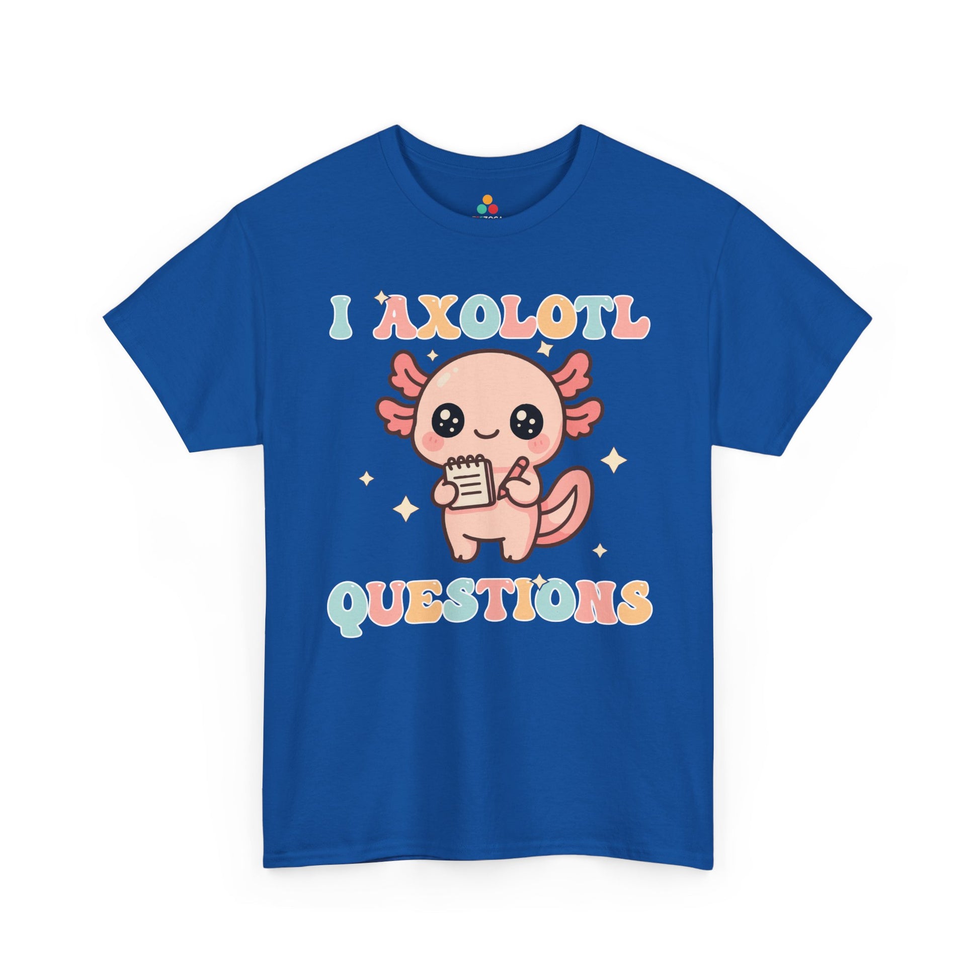 TEEZOCA funny axolotl quote Unisex T-shirt with playful style I Axolotl Questions Cute Kawaii Axolotl Pun Unisex T-shirt | TEEZOCA 