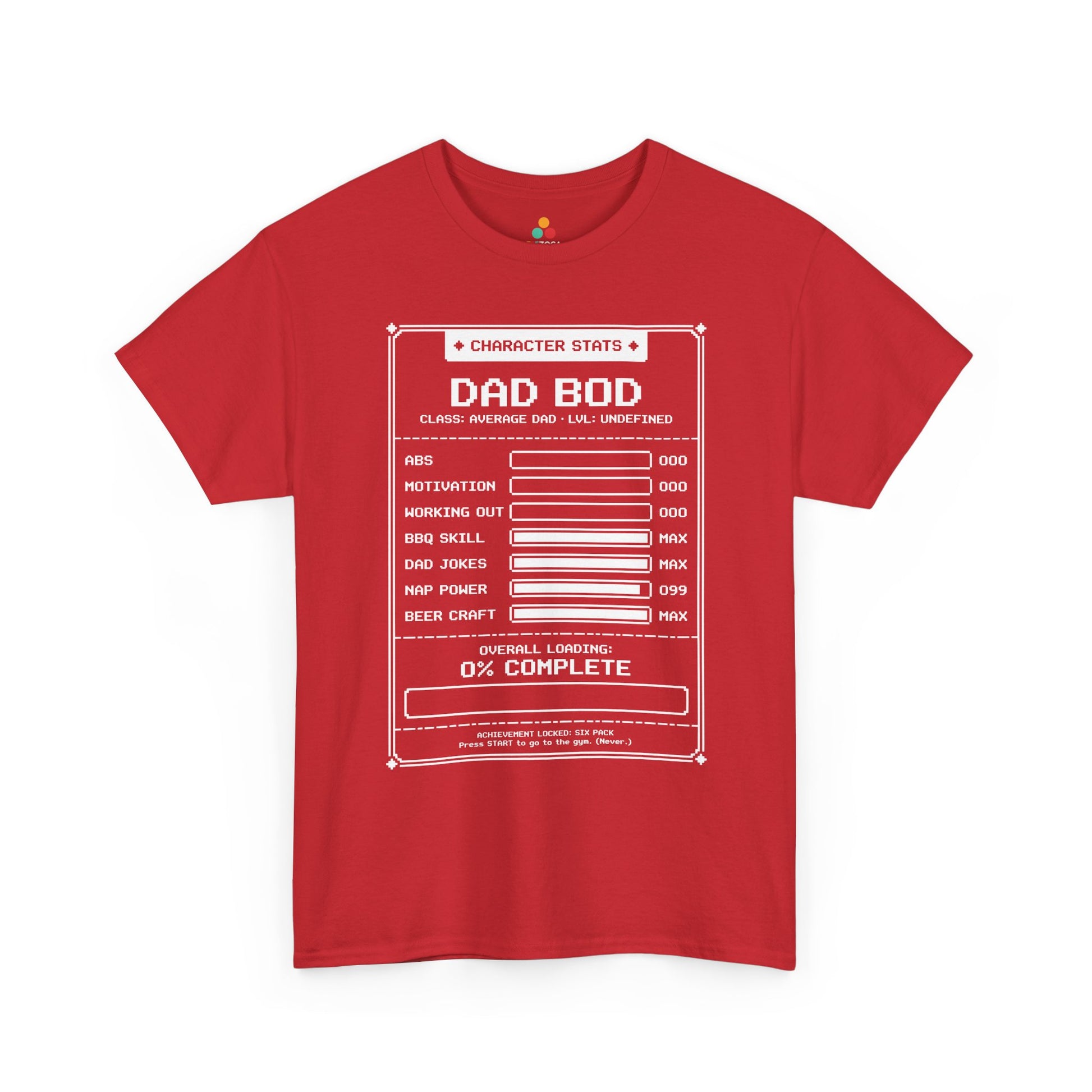 TEEZOCA funny dad joke shirts Unisex T-shirt with Dad Bod Loading graphic for birthdays and Christmas.
