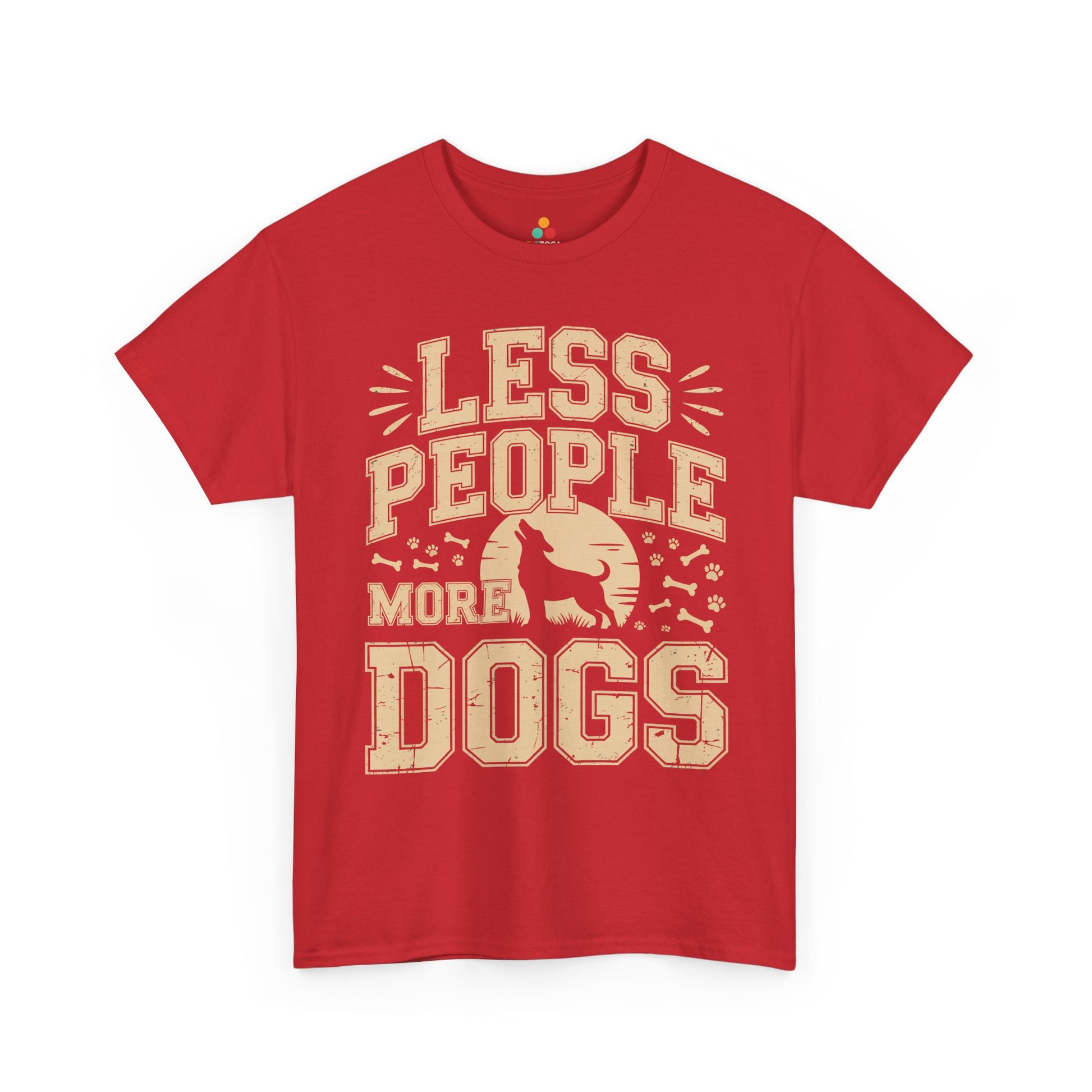Less People More Dogs Vintage Graphic Unisex T-shirt | TEEZOCA 