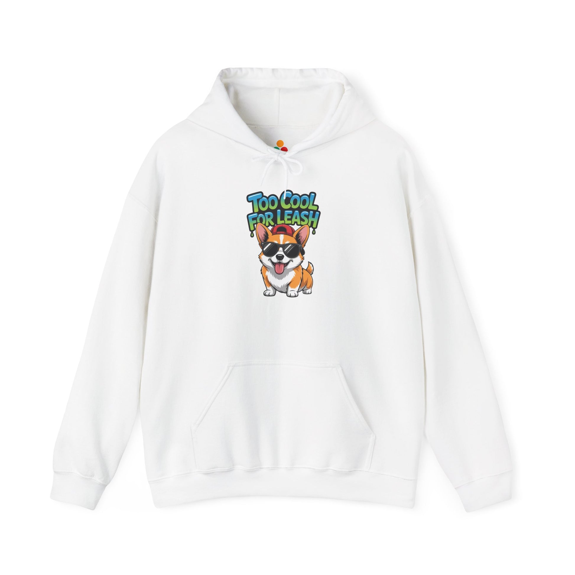 Too Cool For Leash Corgi Graphic Unisex Heavy Blend Hoodie | TEEZOCA 