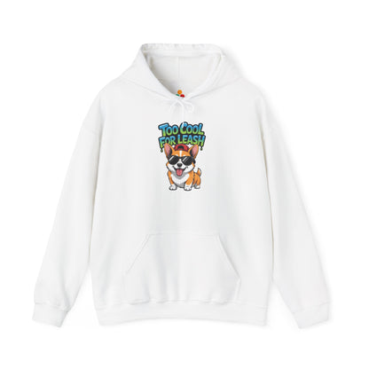 Too Cool For Leash Corgi Graphic Unisex Heavy Blend Hoodie | TEEZOCA 