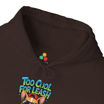 Too Cool For Leash Corgi Graphic Unisex Heavy Blend Hoodie | TEEZOCA 