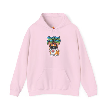 Too Cool For Leash Corgi Graphic Unisex Heavy Blend Hoodie | TEEZOCA 