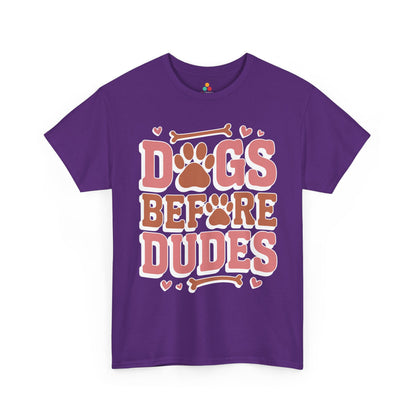 Dogs Before Dudes Unisex T-shirt Cute Paw Lover Gift | TEEZOCA 