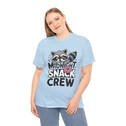Midnight Snack Crew Raccoon Donut Funny Unisex T-shirt Cute Meme | TEEZOCA 
