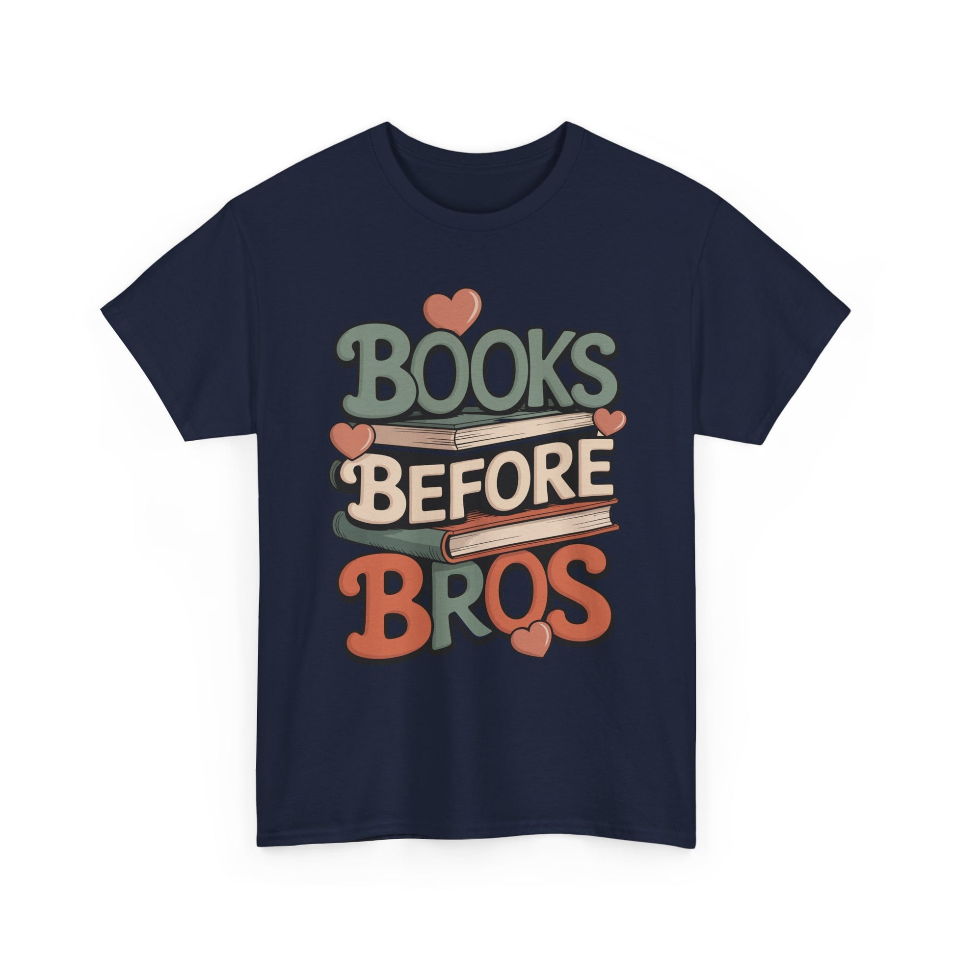 TEEZOCA funny reader slogan Unisex T-shirt cozy streetwear style Books Before Bros Unisex T-shirt for Book Lovers | TEEZOCA 
