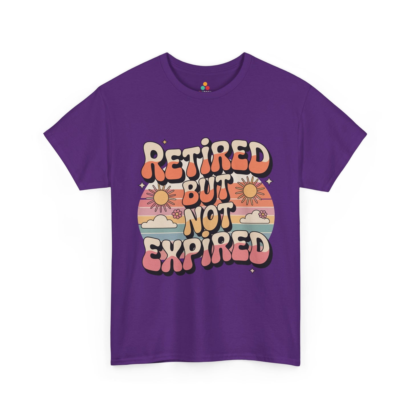 Retired But Not Expired Retro Groovy Typography Unisex T-shirt | TEEZOCA 