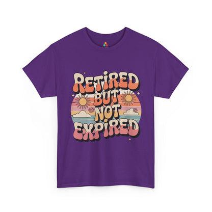 Retired But Not Expired Retro Groovy Typography Unisex T-shirt | TEEZOCA 