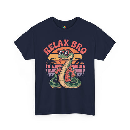 Relax Bro Snake Retro Sunset Palm Graphic T-Shirt | TEEZOCA 