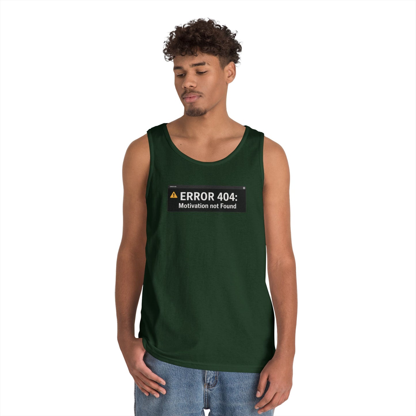 Error 404 Motivation Not Found Unisex Tank Top for Funny Gym Streetwear | TEEZOCA 