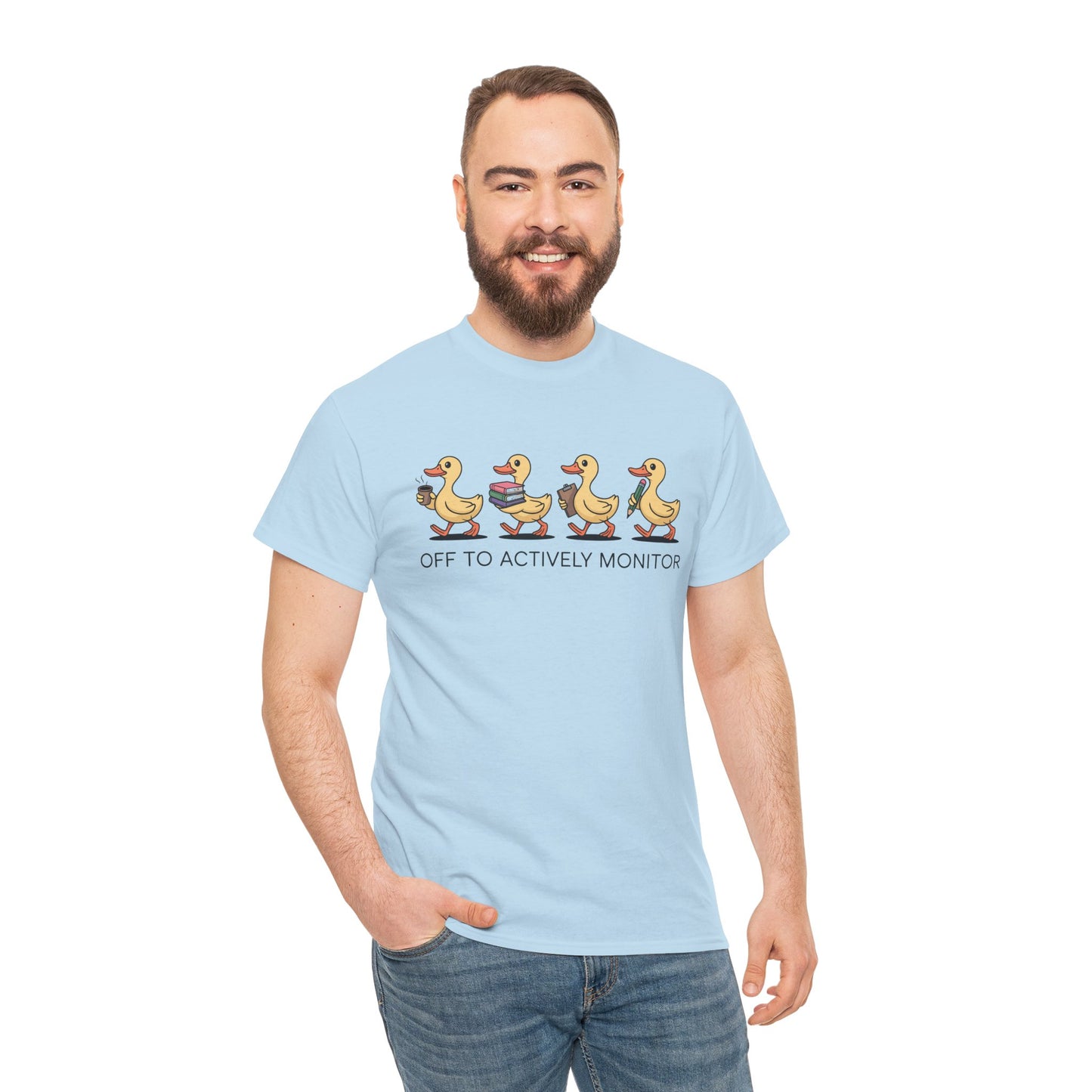 Funny Duck Teacher Shirt Unisex T-shirt, Actively Monitor Gift | TEEZOCA 