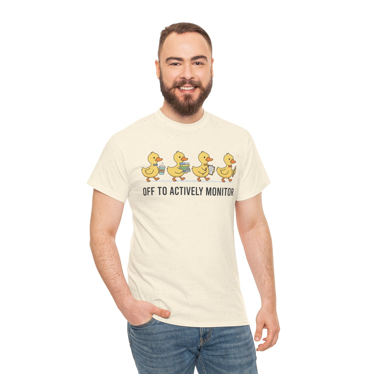 Funny Duck Teacher Shirt Unisex T-shirt, Actively Monitor Gift | TEEZOCA 