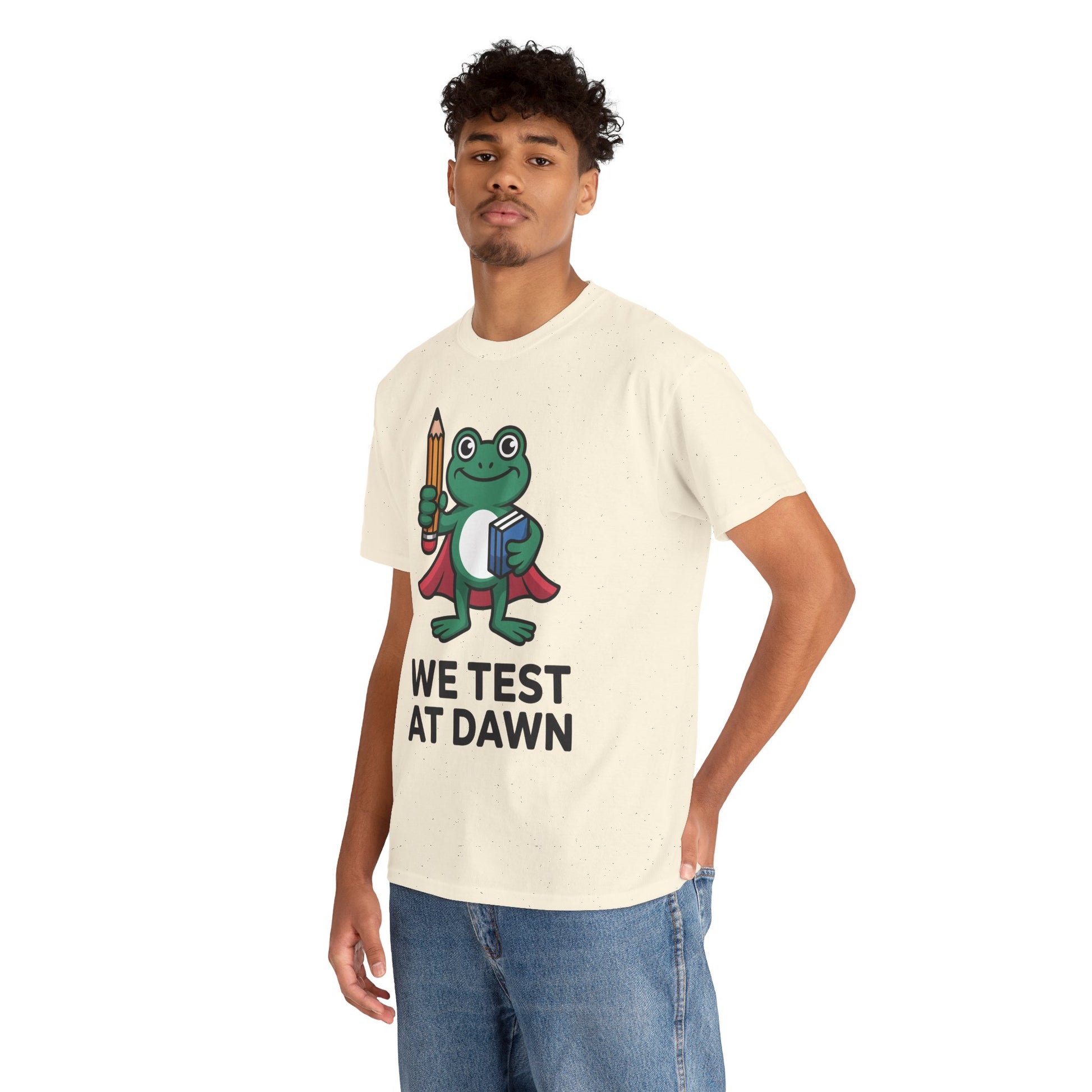 Funny Teacher Shirt We Test at Dawn Frog Unisex T-shirt | TEEZOCA 