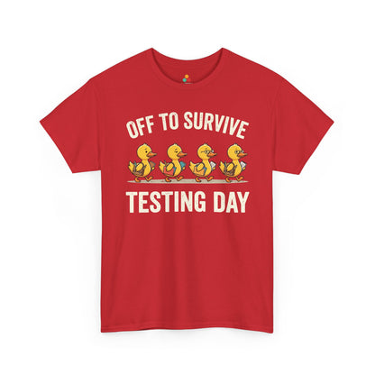 Funny Teacher Shirt Unisex T-shirt Testing Day Duck Gift Tee | TEEZOCA 