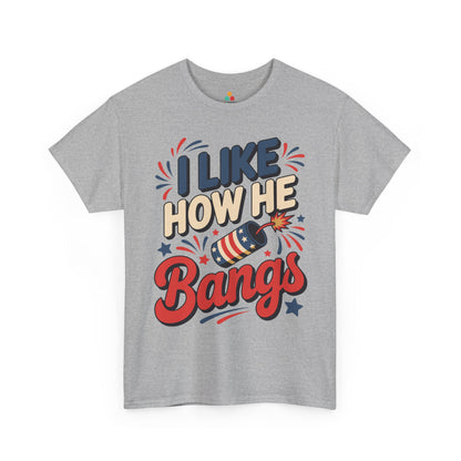 TEEZOCA funny womens 4th of july shirt t-shirt with cheeky fireworks slogan, red and blue burst accents, and star graphics.
