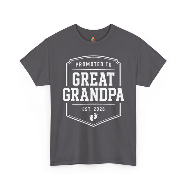 TEEZOCA_generational_family_t-shirt_with_Promoted_to_Great_Grandpa_EST_2026_design