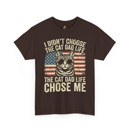 Funny Cat Dad T-shirt I Didn’t Choose Life Patriotic Unisex Tee | TEEZOCA 